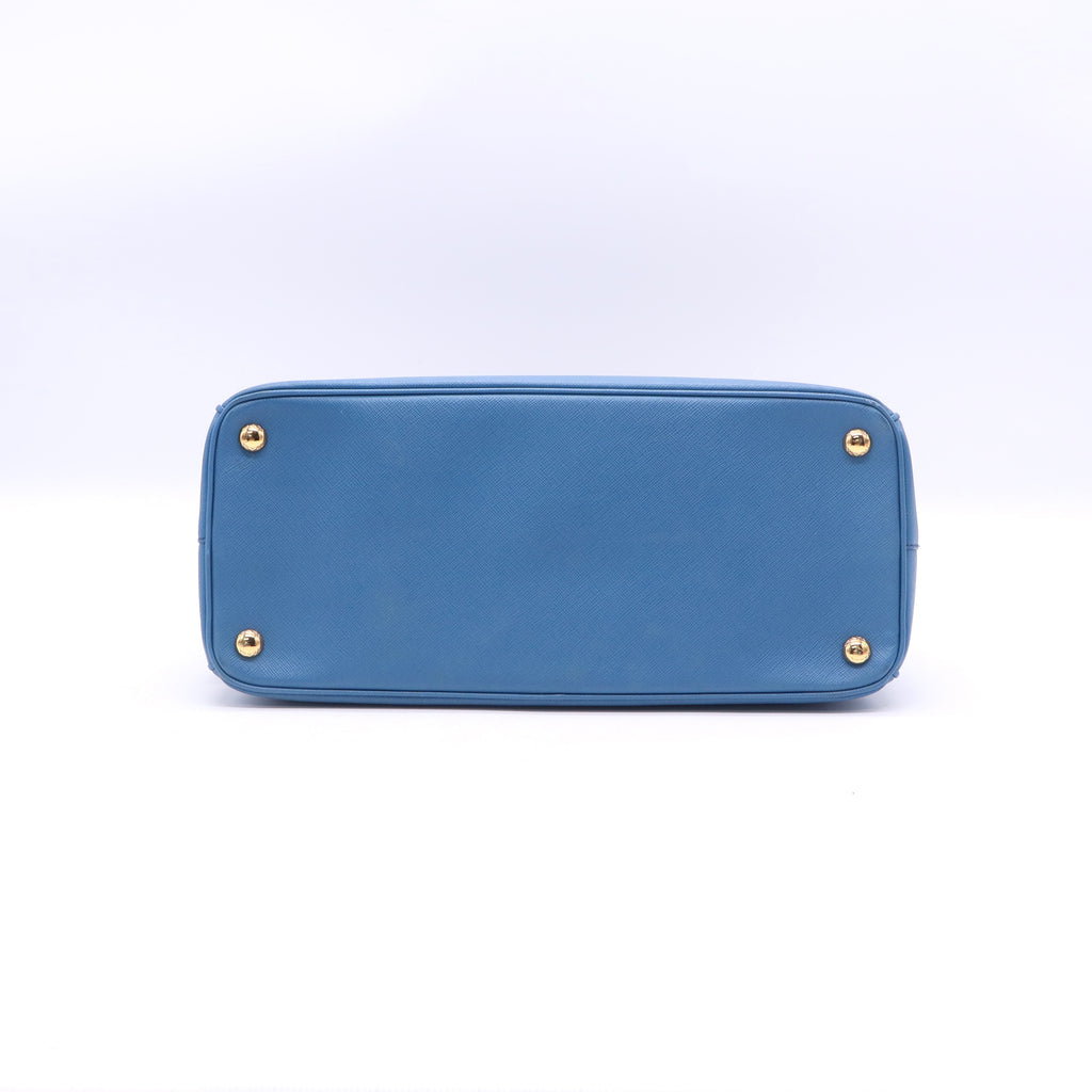 Prada Turchese Saffiano Lux Leather Parabole Shopping Tote Bag twins LDJ3385