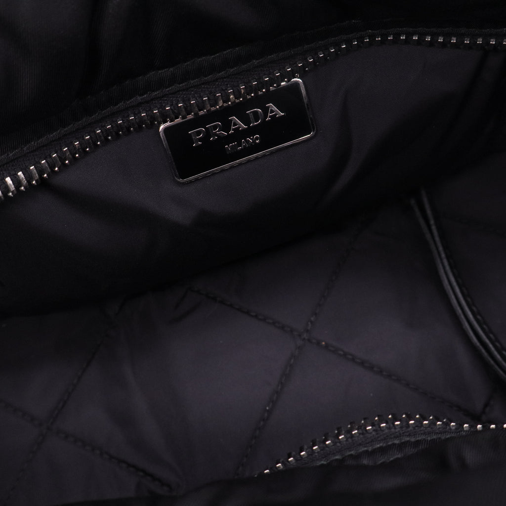 Prada Limited Edition Tessuto Nylon Bomber Tote Black twins LDJ3360