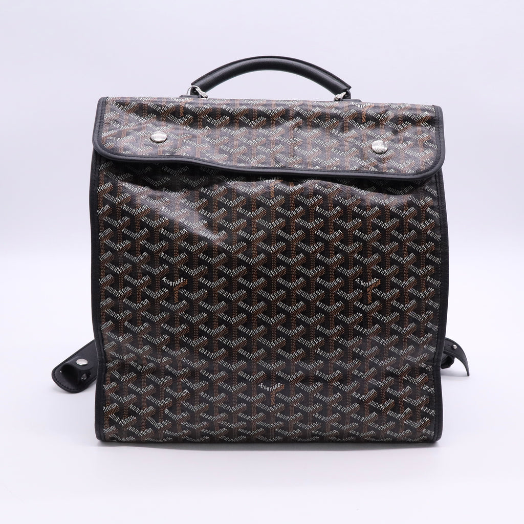 Goyard Black Chevron Print Coated Canvas Saint-Leger Bag TwinsLDJ2715