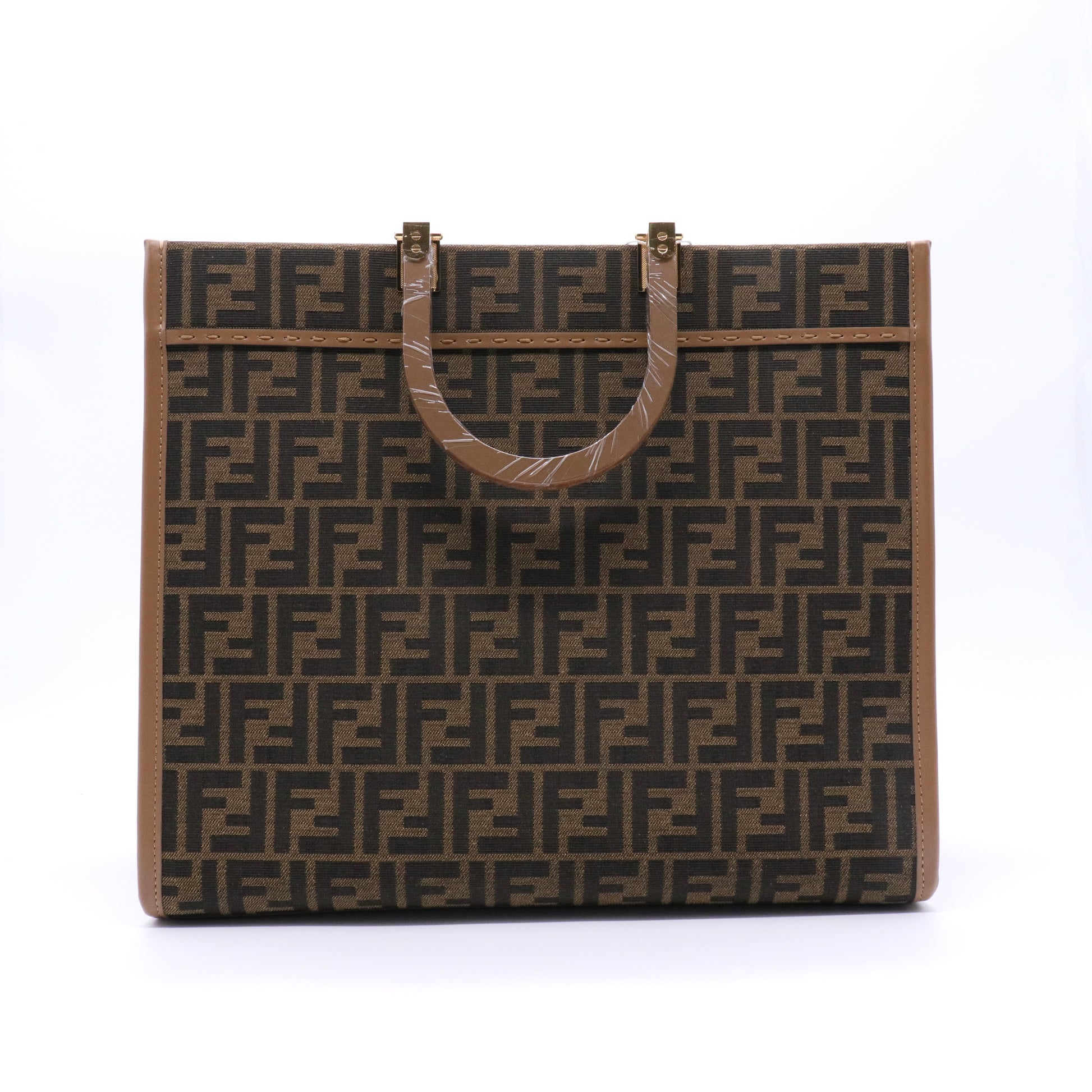 Fendi Bicolor Zucca Sunshine Medium Shopper Tote Bag twins