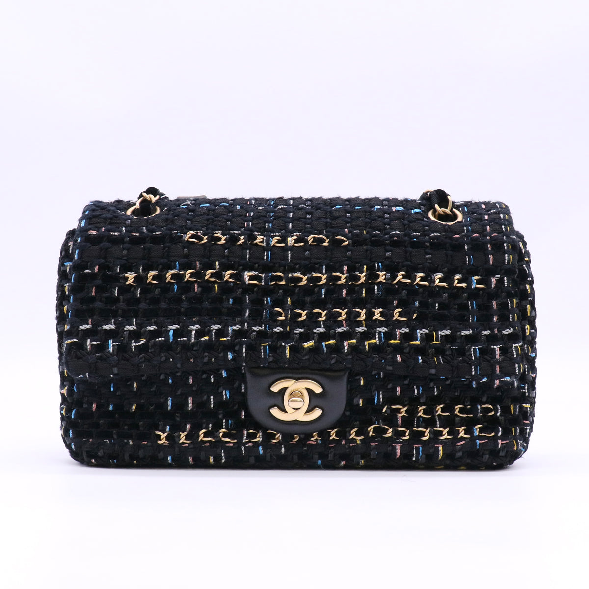 Classic Medium Tweed Flap Bag Twins LDJ6627