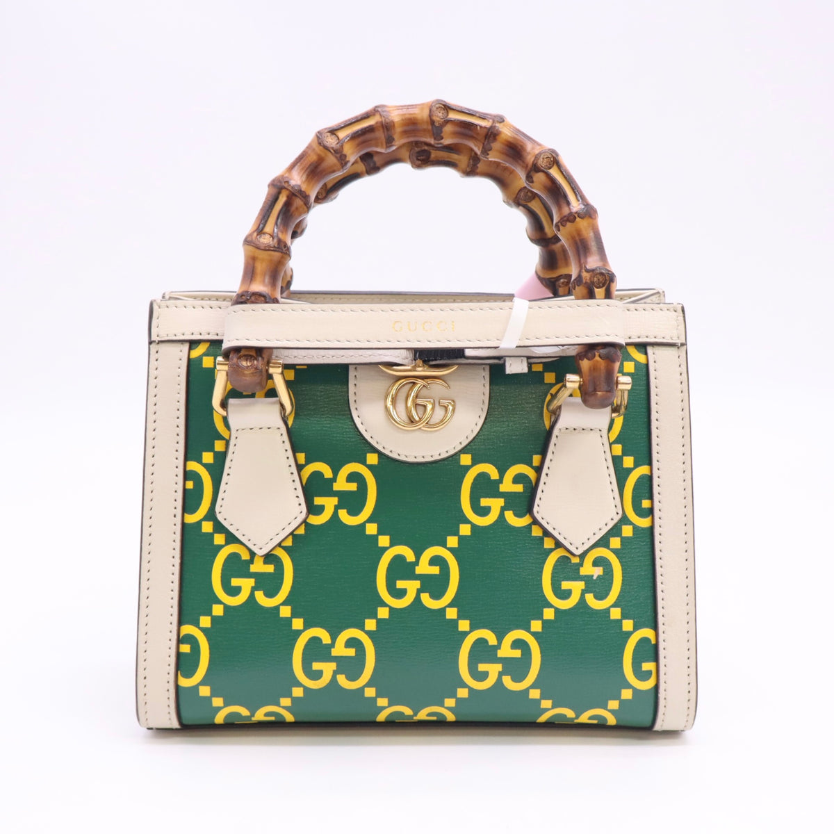 Azalea Calfskin GG Monogram Bi-Color Debossed Mini Diana Tote Bag Twins LDJ6811