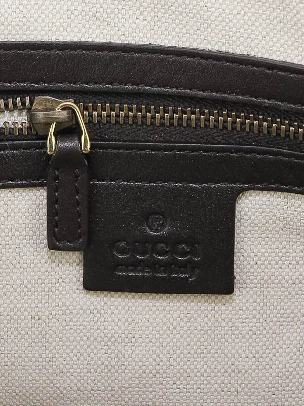 Beige/Ebony GG Canvas Scarlett Medium Top Handle Bag twins