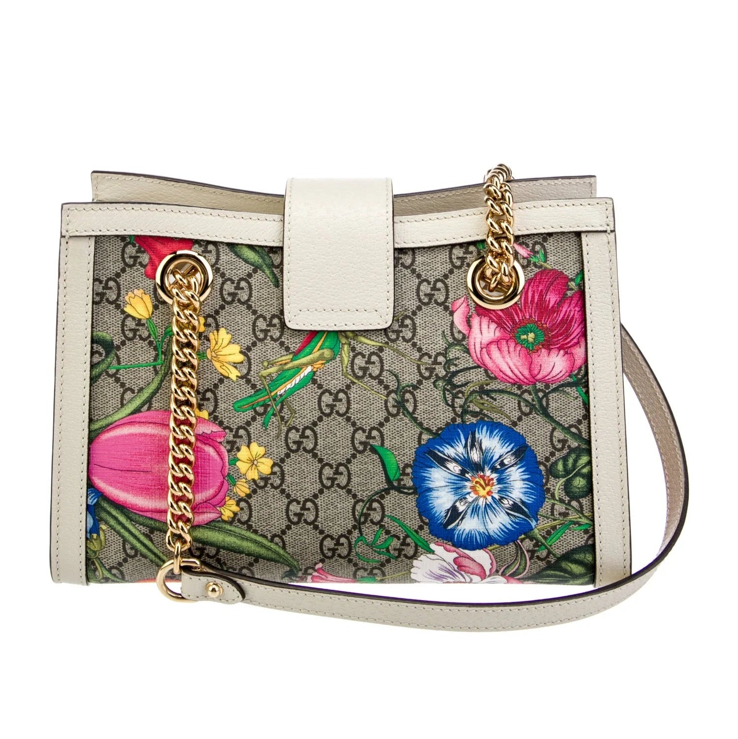GG Supreme Flora Small Padlock Shoulder Bag twins