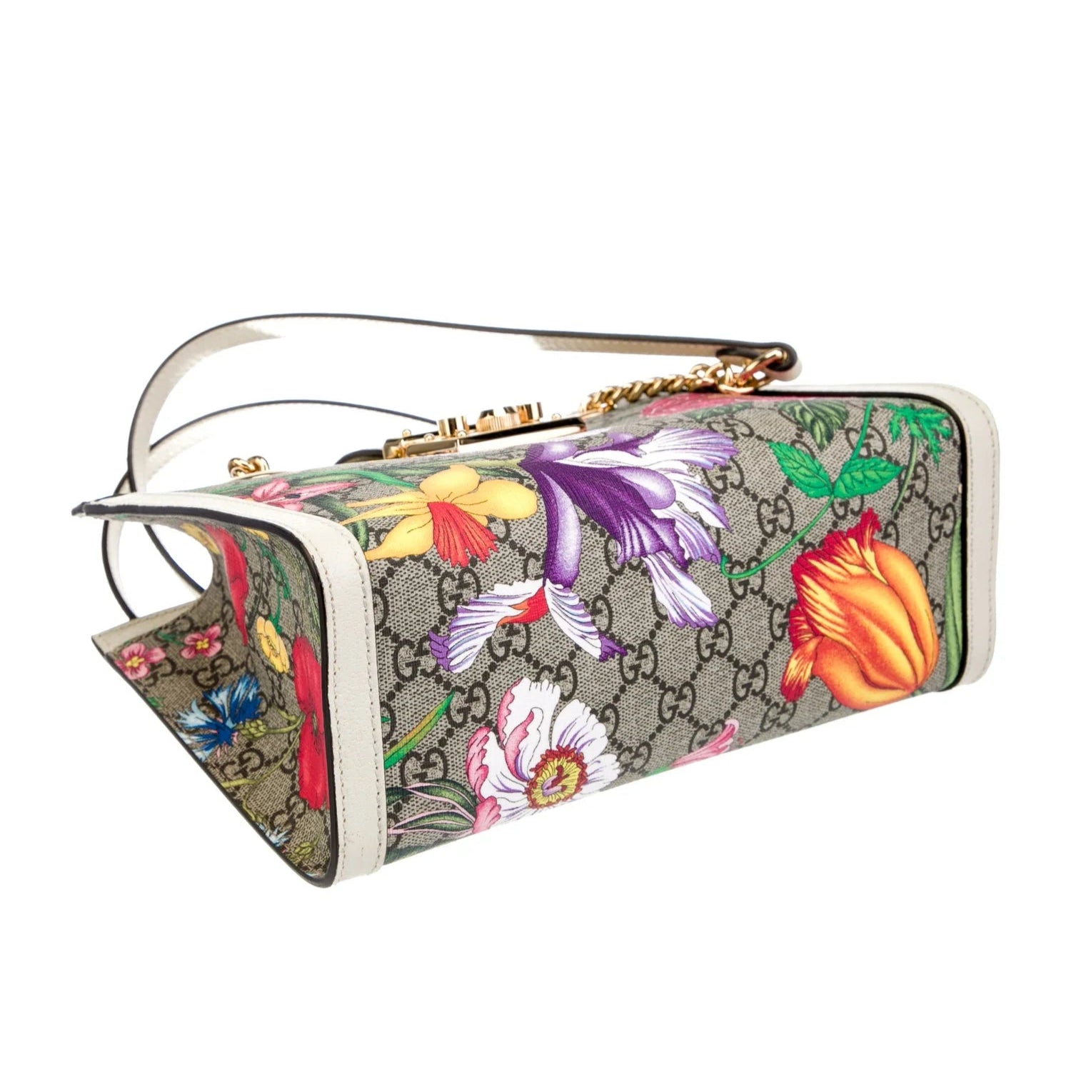 GG Supreme Flora Small Padlock Shoulder Bag twins