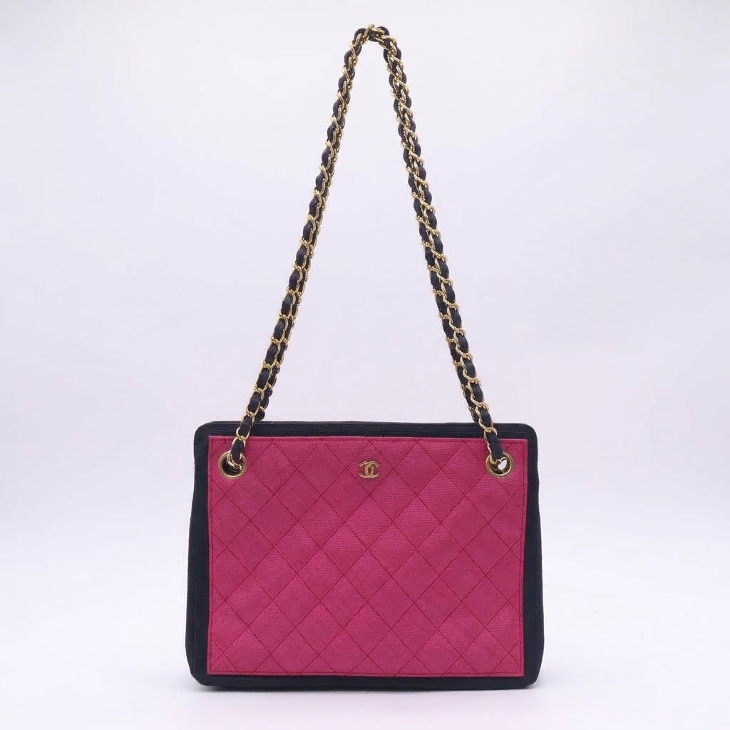 Chanel Bi-Colour Canvas Chain Tote Twins LDJ5976