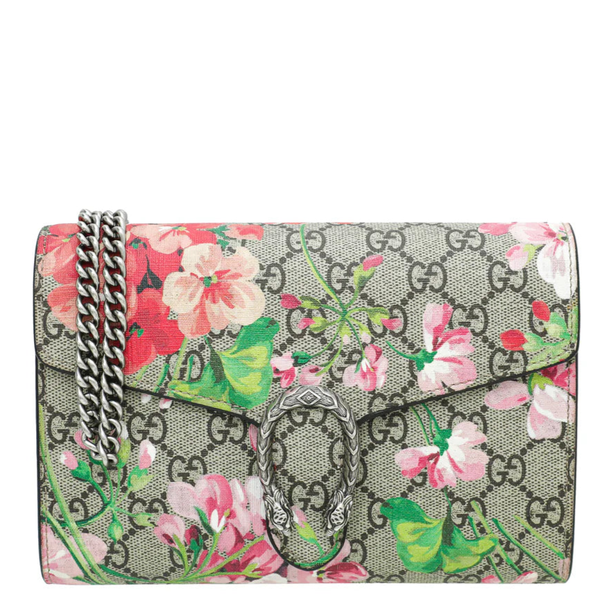 Ebony GG Supreme Blooms Mini Dionysus Chain Bag twins
