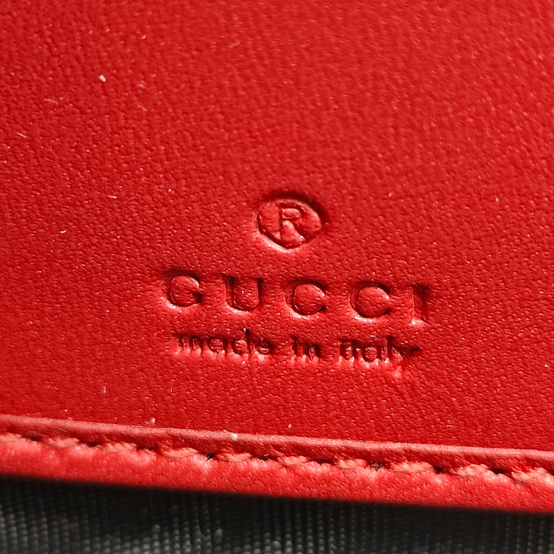 GG Supreme Monogram Embroidered Rainbow Zip Around Wallet Red