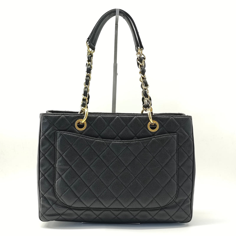 Grand Shopping Tote Quilted Caviar