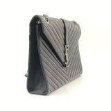 Chain Strap Shoulder Bag Matelasse Chevron Leather Large