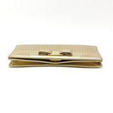 Metallic Gold Leather Vara Bow Chain Clutch