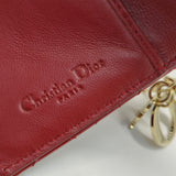 Patent Cannage Mini Lady Dior Wallet Cherry Red