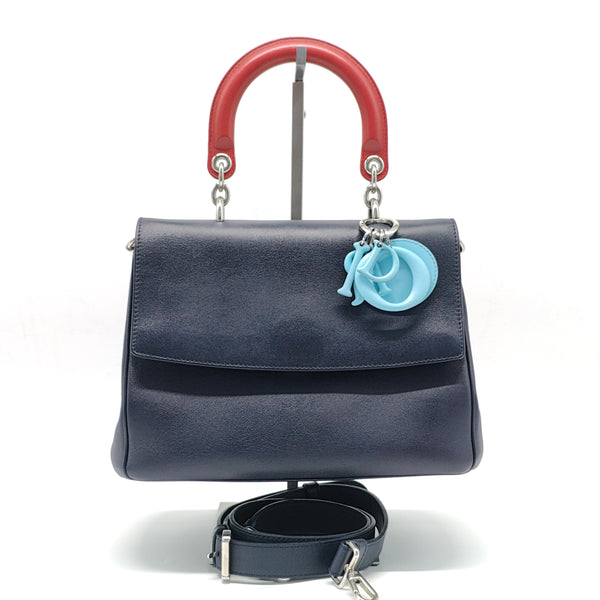 Blue Leather Be Mini Flap Bag