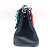 Blue Leather Be Mini Flap Bag