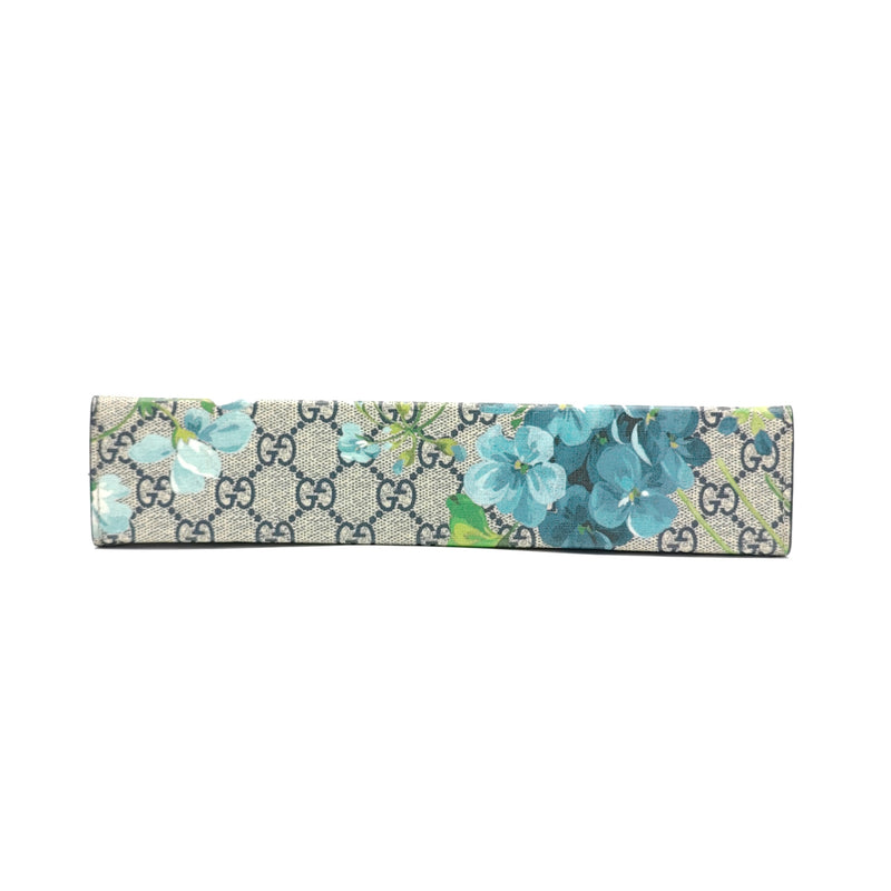 Wristlet Zip Pouch Blooms Print GG Coated Canvas