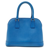 Blue Saffiano Leather Open Promenade Bag