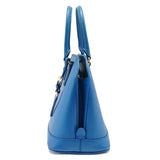 Blue Saffiano Leather Open Promenade Bag