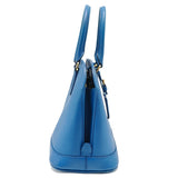 Blue Saffiano Leather Open Promenade Bag