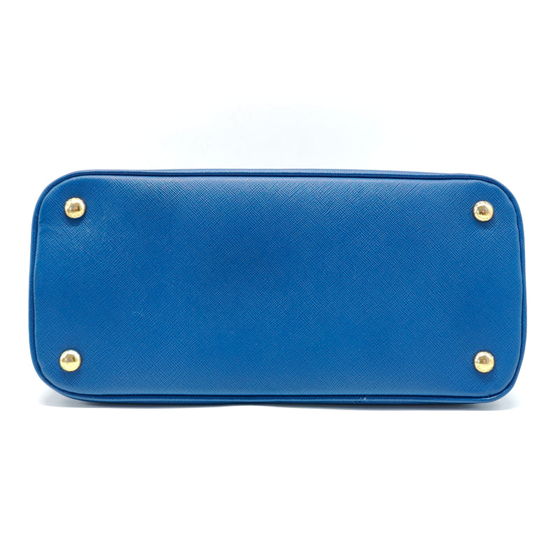 Blue Saffiano Leather Open Promenade Bag