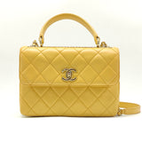 Trendy CC Top Handle Bag Quilted Lambskin Small