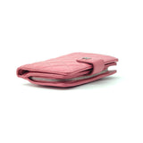 Iridescent Caviar Quilted CC French Flap Wallet Dark Pink