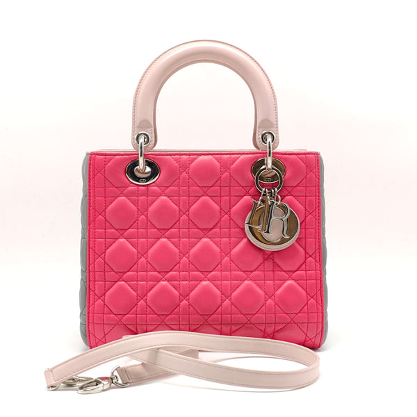 Tricolor Lady Dior Bag Cannage Quilt Lambskin Medium