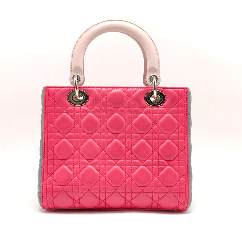 Tricolor Lady Dior Bag Cannage Quilt Lambskin Medium