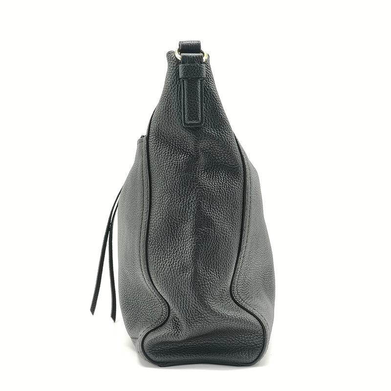 Grained Calfskin Ally Hobo Black