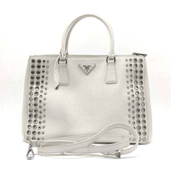 Galleria Double Zip Tote Studded Vernice Saffiano Leather