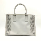 Galleria Double Zip Tote Studded Vernice Saffiano Leather