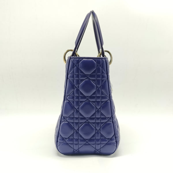 Lady Dior Bag Cannage Quilt Patent Medium