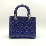 Lady Dior Bag Cannage Quilt Patent Medium