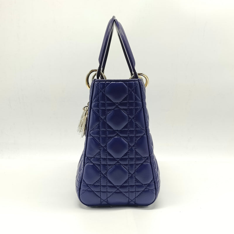 Lady Dior Bag Cannage Quilt Patent Medium