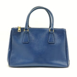 Saffiano Micro Galleria Double Zip Tote Azzurro