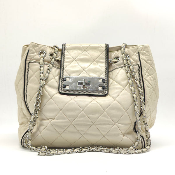 North South Mademoiselle Lock Tote Quilted Calfskin