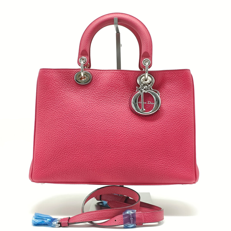 Dior Pink Pebbled Leather Medium Diorissimo Tote