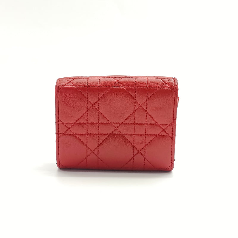 Lady Dior Wallet Cannage Quilt Lambskin