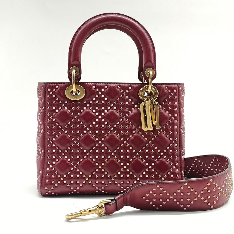 Supple Lady Dior Bag Cannage Studded Lambskin Medium