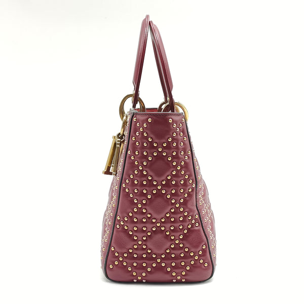 Supple Lady Dior Bag Cannage Studded Lambskin Medium