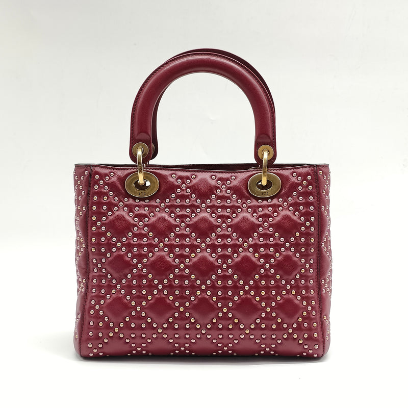 Supple Lady Dior Bag Cannage Studded Lambskin Medium