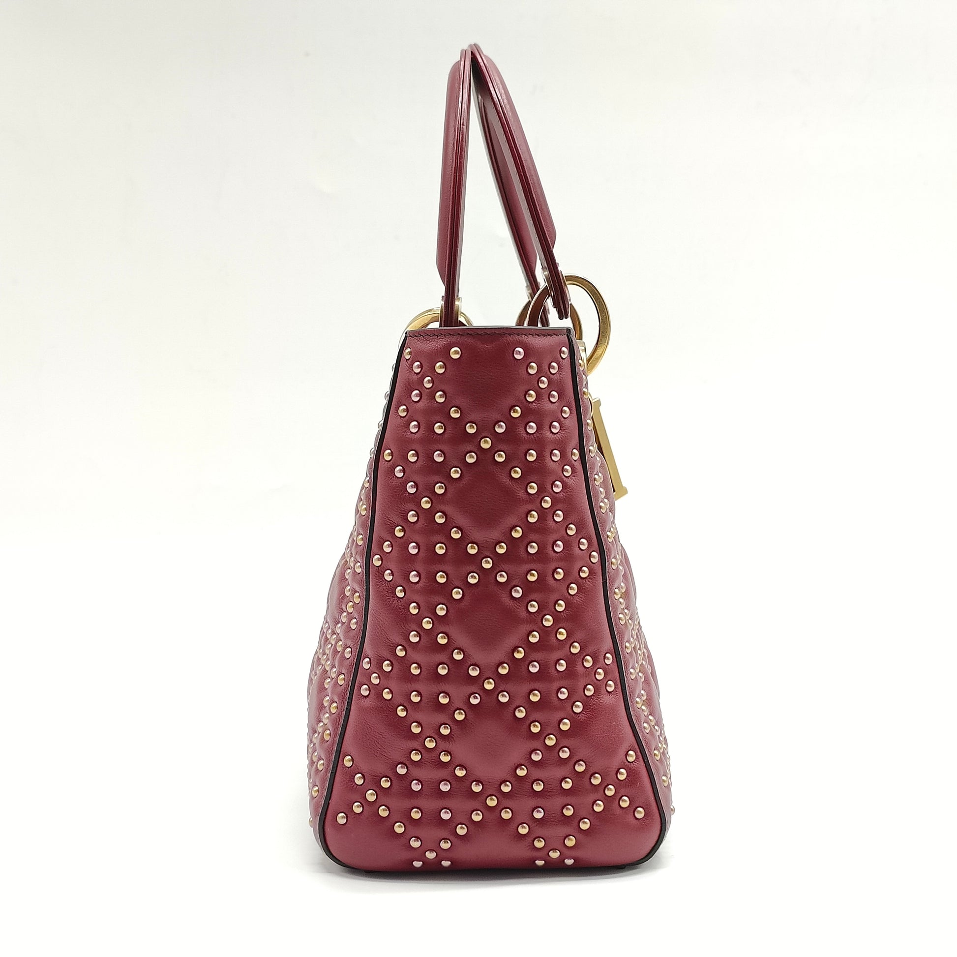 Supple Lady Dior Bag Cannage Studded Lambskin Medium