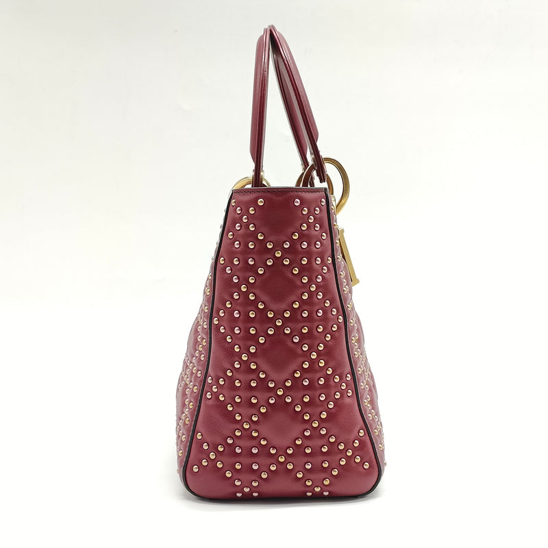 Supple Lady Dior Bag Cannage Studded Lambskin Medium