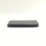 Lambskin Quilted Yen Wallet Black