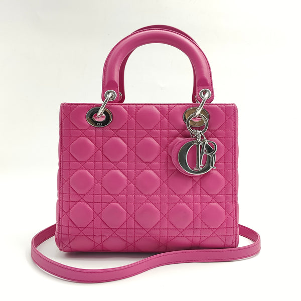 Lambskin Cannage Medium Lady Dior Pink