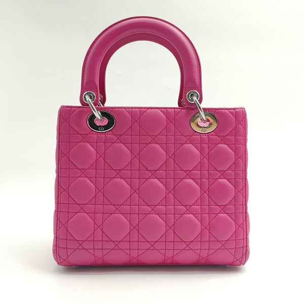 Lambskin Cannage Medium Lady Dior Pink