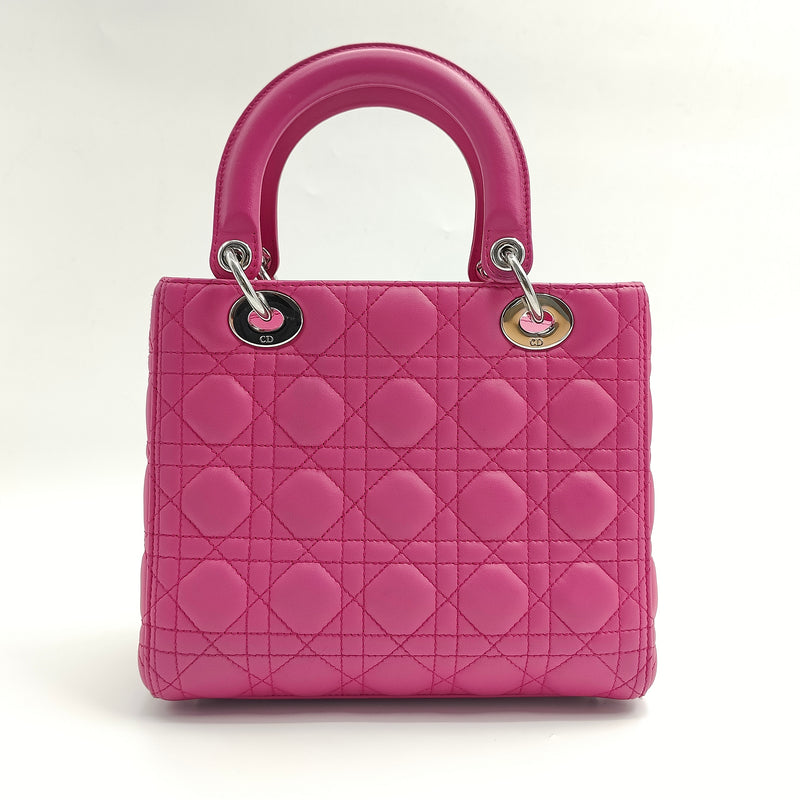 Lambskin Cannage Medium Lady Dior Pink