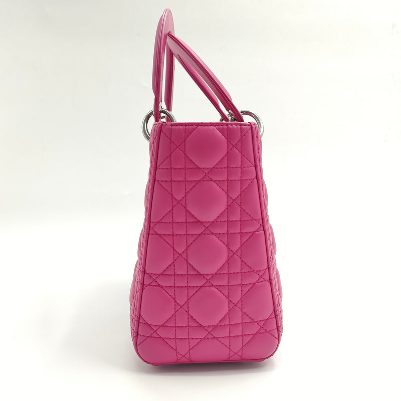 Lambskin Cannage Medium Lady Dior Pink