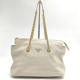 Vitello Daino Chain Shoulder Bag Pomice