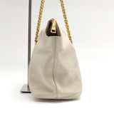 Vitello Daino Chain Shoulder Bag Pomice