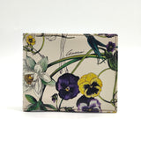 Calfskin Flora Infinity Bi-Fold Wallet White Multicolor